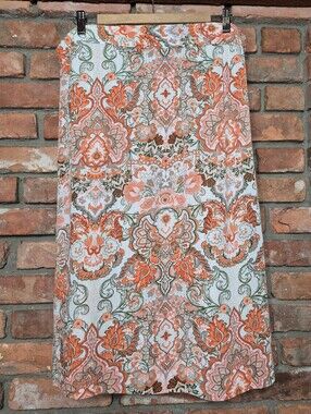Millers Paisley Floral Midi Skirt Size 18 100% Viscose Boho Elastic Waist